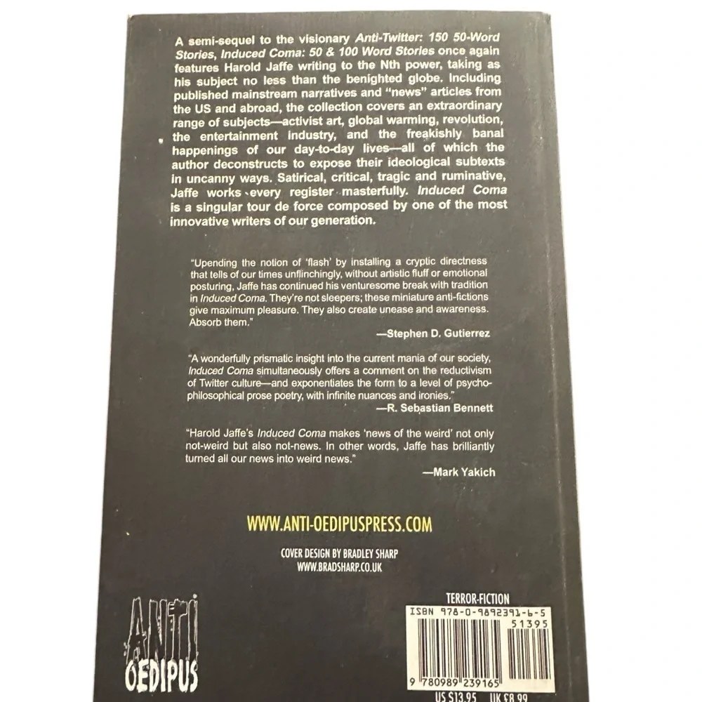 Induced Coma Book by Harold Jaffe (Like New - Great Condition - Paperback)